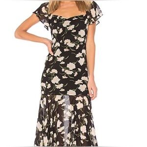 Privacy Please Geene Floral Black and Cream Women's Dress